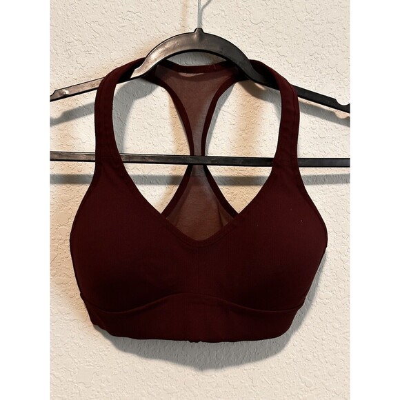 Lululemon‎ Sports Bra Women Racer Back Pad Mesh Purple Running Jog Gym - Picture 1 of 2